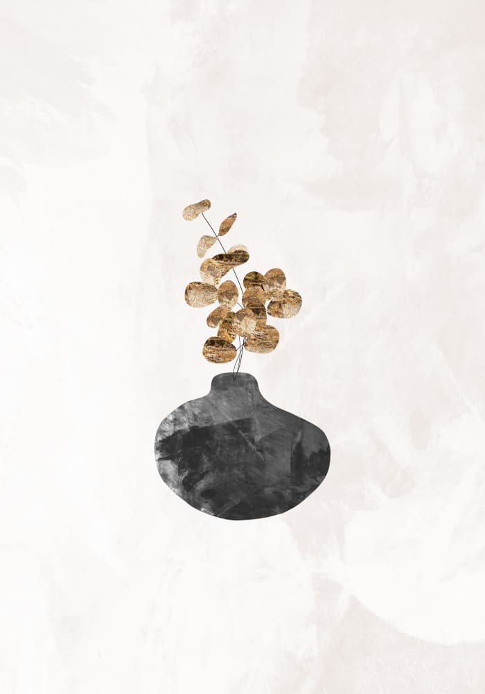 Abstract Gold Eucalyptus by Sarah Manovski — canvas wall art