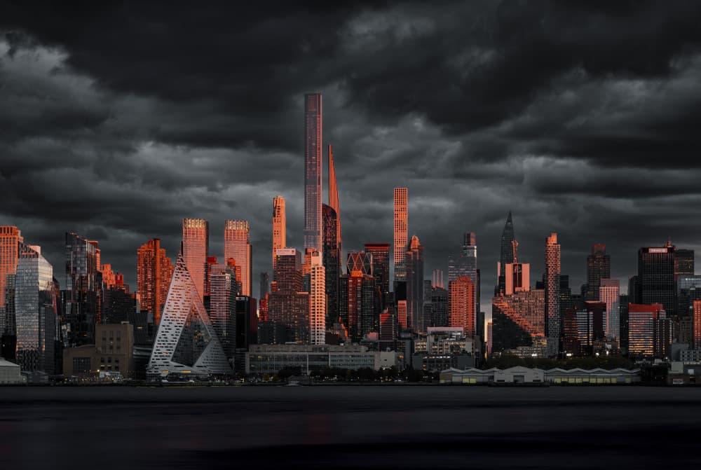 Dramatic New York Sunset by Wei (David) Dai — canvas wall art