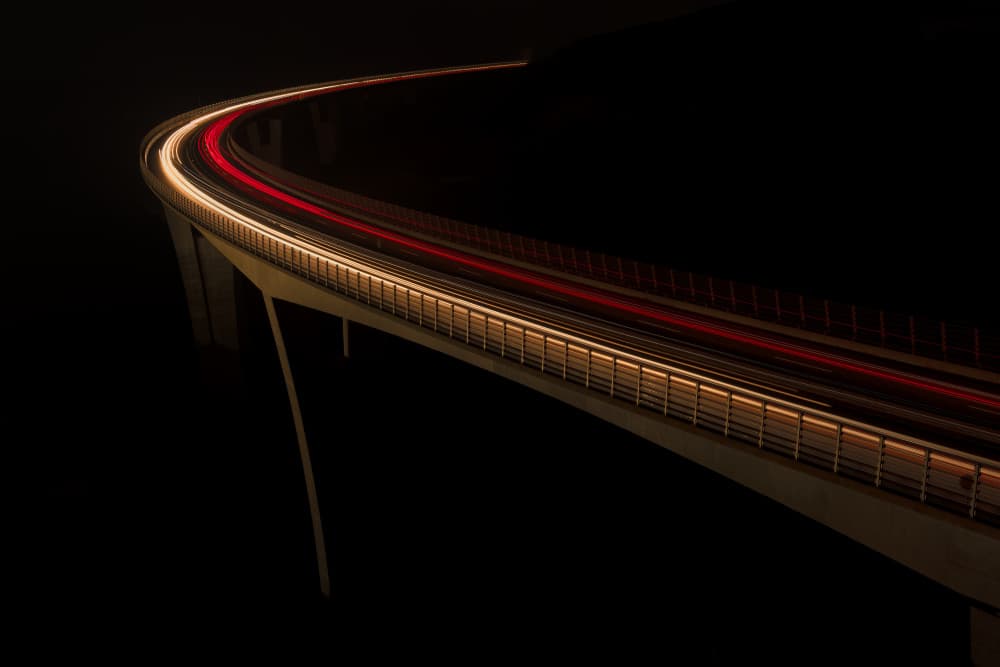 Curving Night Lights by Jure Kravanja — canvas wall art