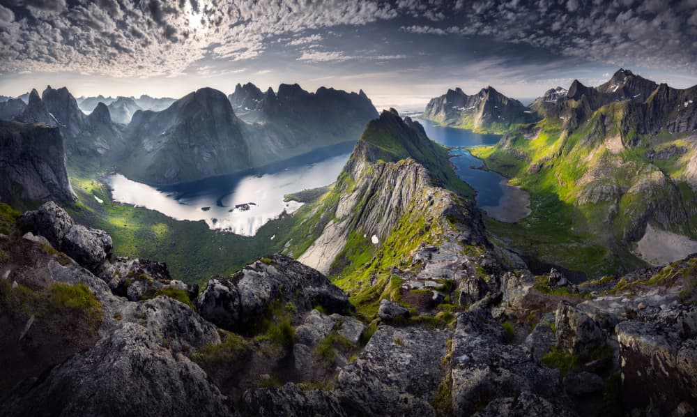 Majestic Mountain Fjord by Karol Nienartowicz — canvas wall art