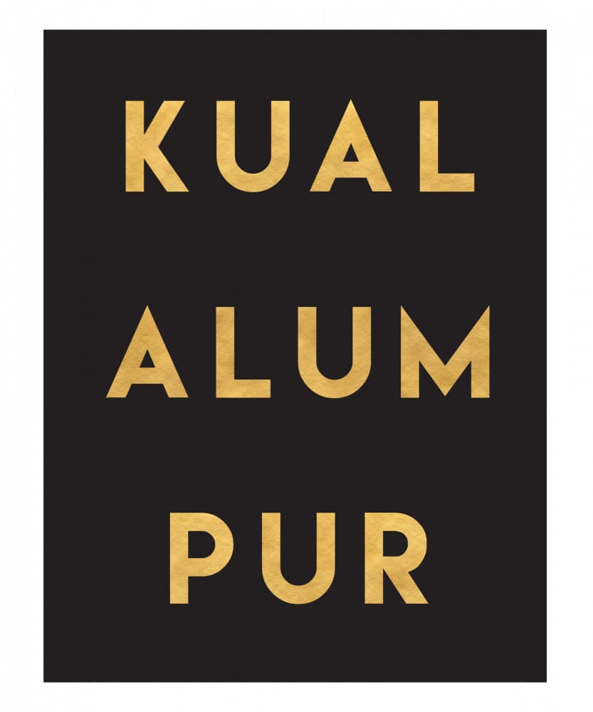 Golden Kuala Lumpur Typography by Emiliano Deificus — canvas wall art