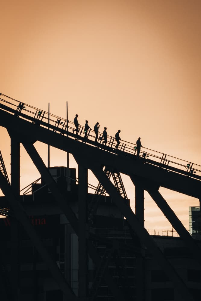 Journey Upward Silhouettes by Ruochen Shen — canvas wall art
