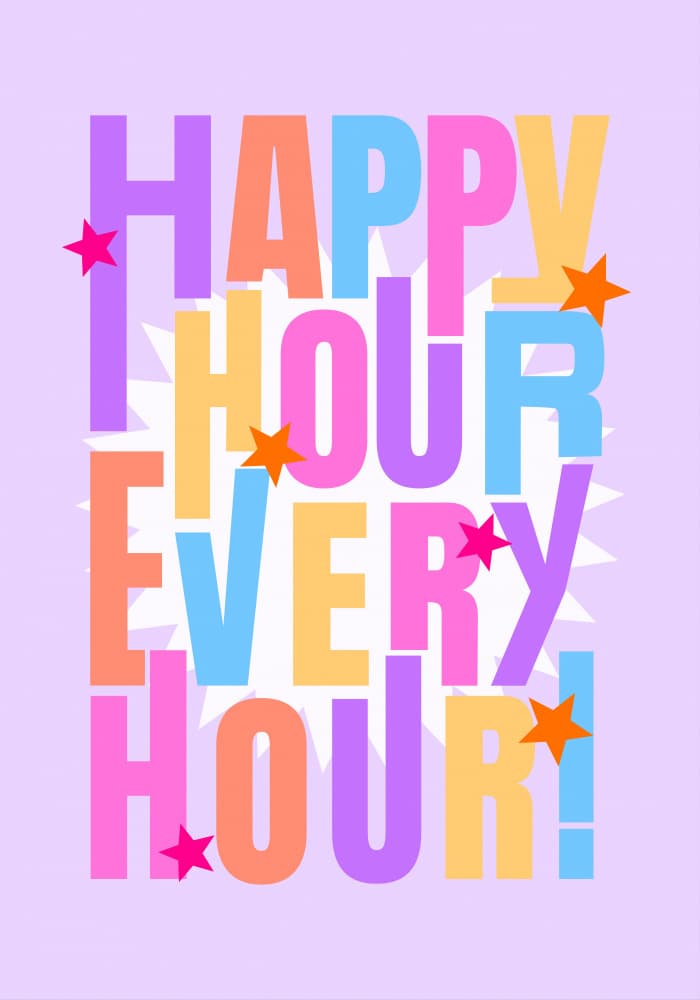 Happy Hour Every Hour by Athene Fritsch — canvas wall art