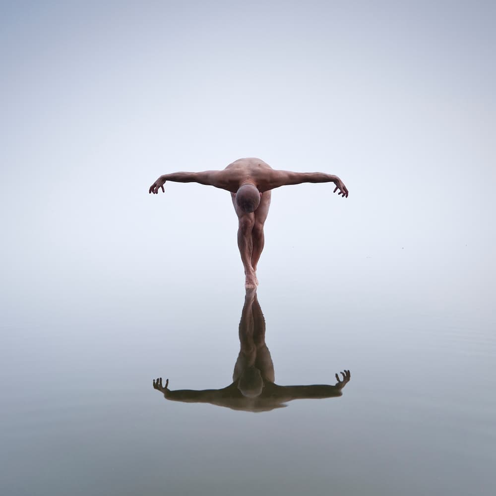 Serene Nude Reflection by Leszek Paradowski — canvas wall art