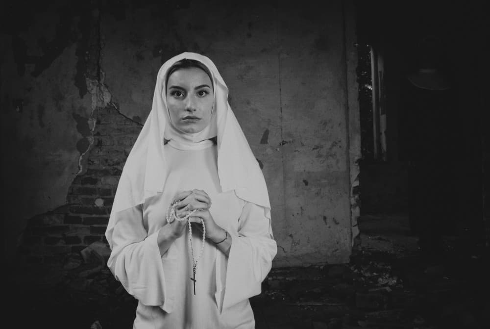 Praying Nun Portrait by Catalin Alexandru — canvas wall art