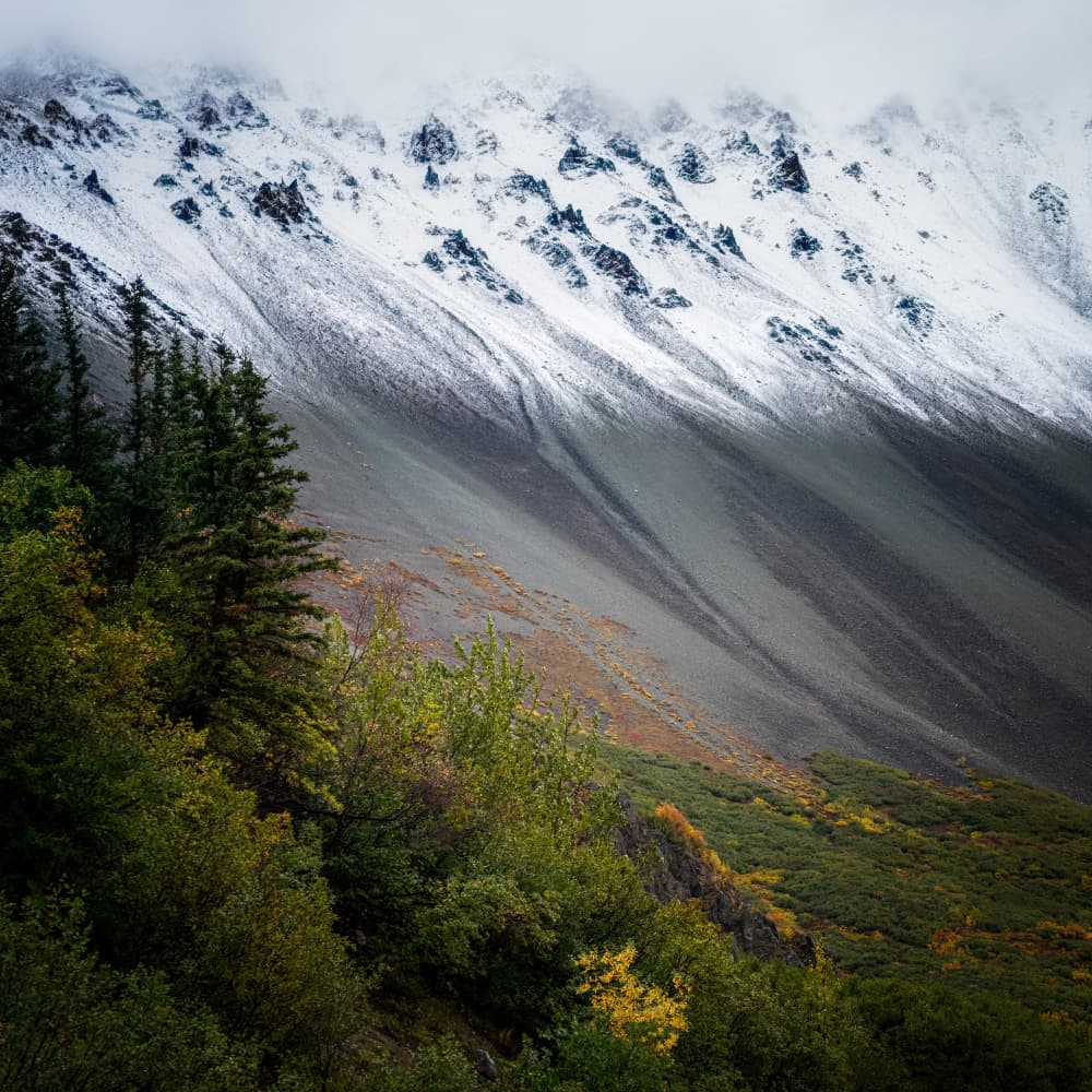 Snowy Mountain Autumn by Melinda Li — canvas wall art