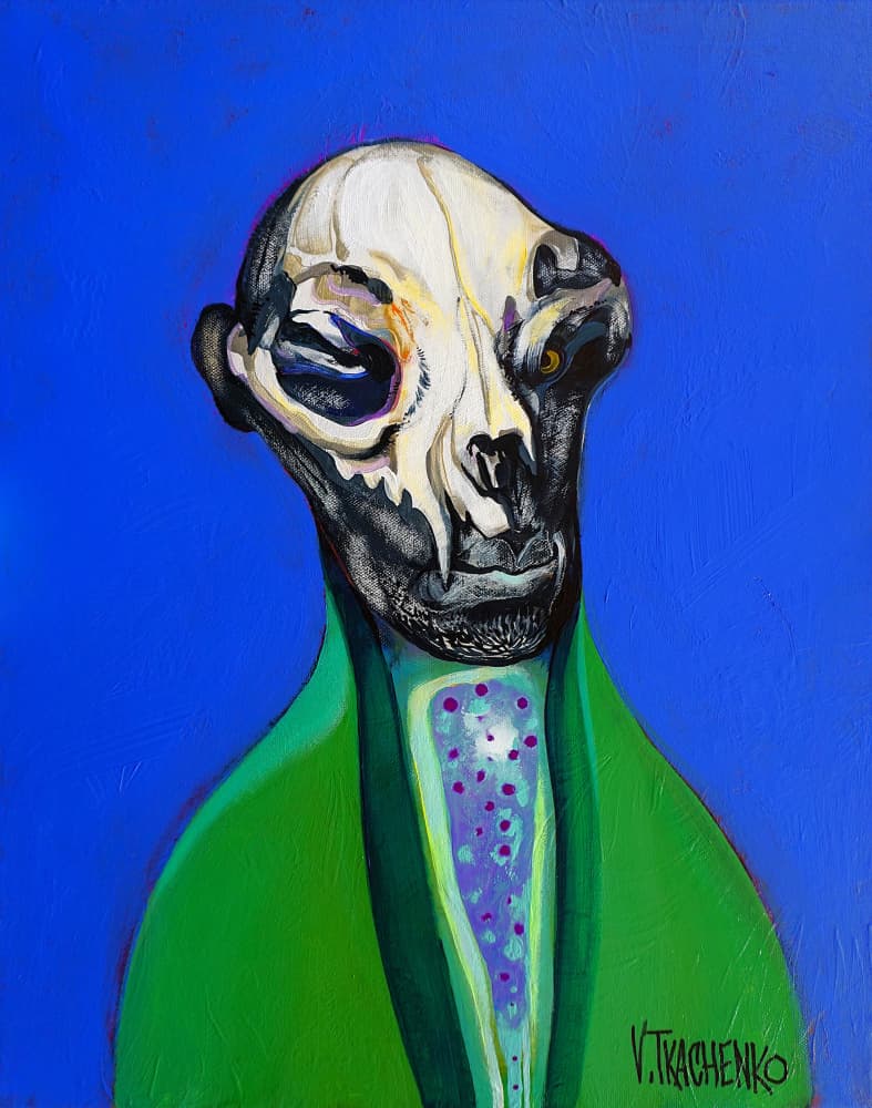Surreal Skull Figure by Victor Tkachenko — canvas wall art