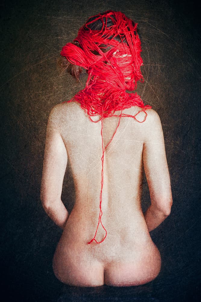 Woman in Red Threads by Igor Genovesi — canvas wall art