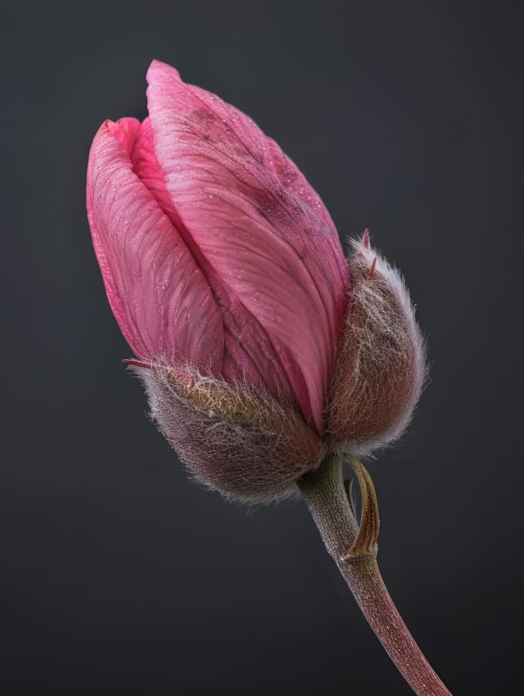 Soft Pink Flower Bud by Bilge Paksoylu — canvas wall art