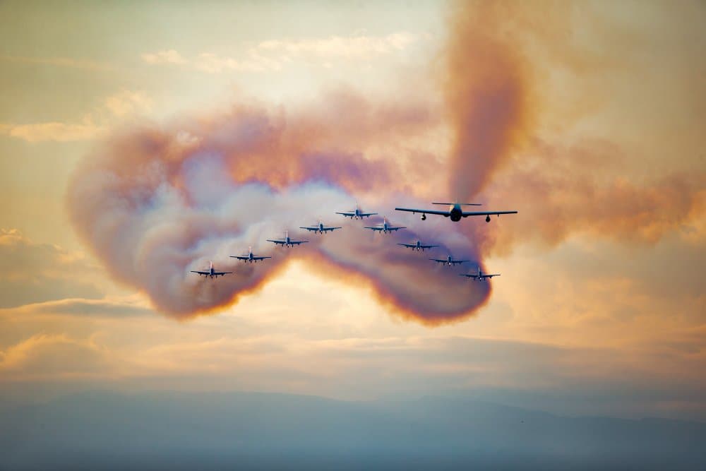 Golden Sky Aerobatics by Massimo Mei — canvas wall art