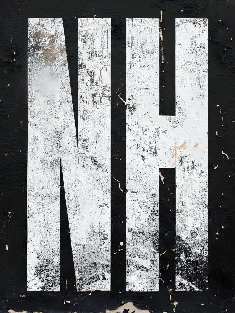 Industrial Grunge Letters by HUGO — canvas wall art