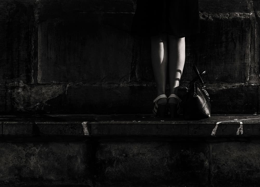 Woman's Shadowed Legs by Adolfo Urrutia — canvas wall art