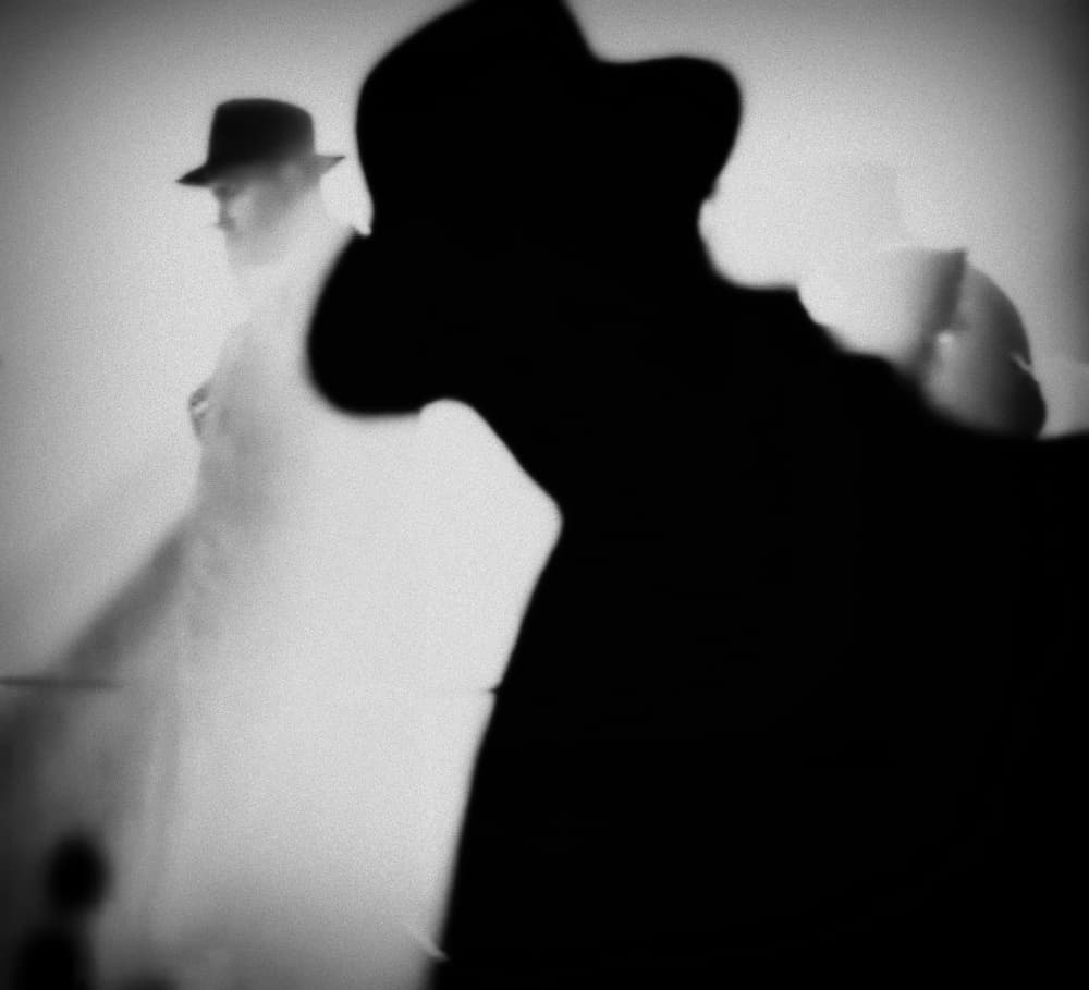 Enigmatic Shadowed Figures by Pe Be — canvas wall art