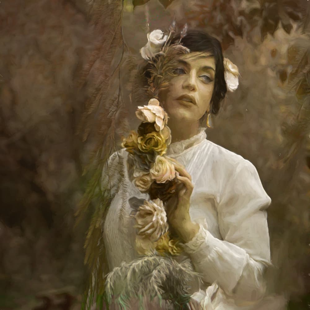 Ethereal Floral Portrait by Rachel Pansky — canvas wall art