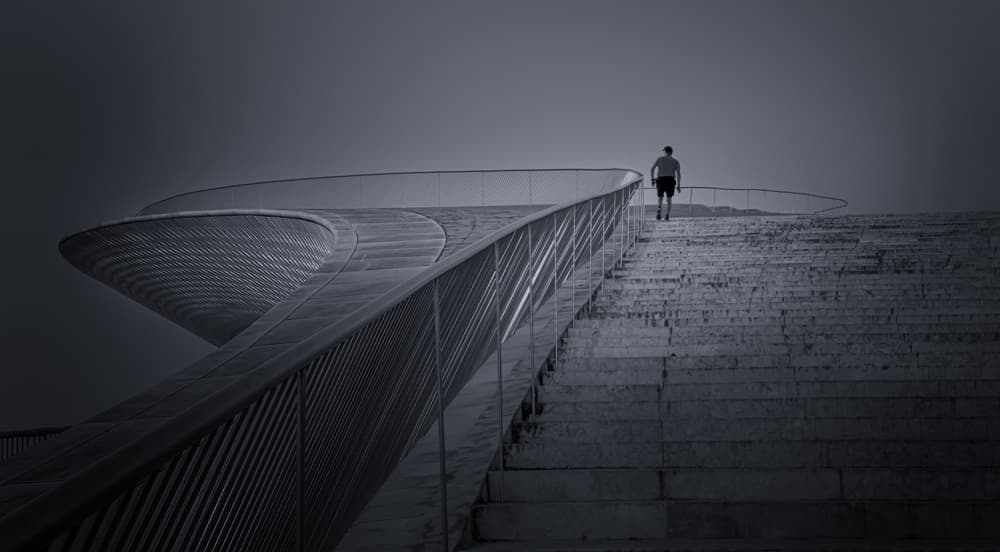 Modern Stairway Ascent by Molly Fu APA — canvas wall art