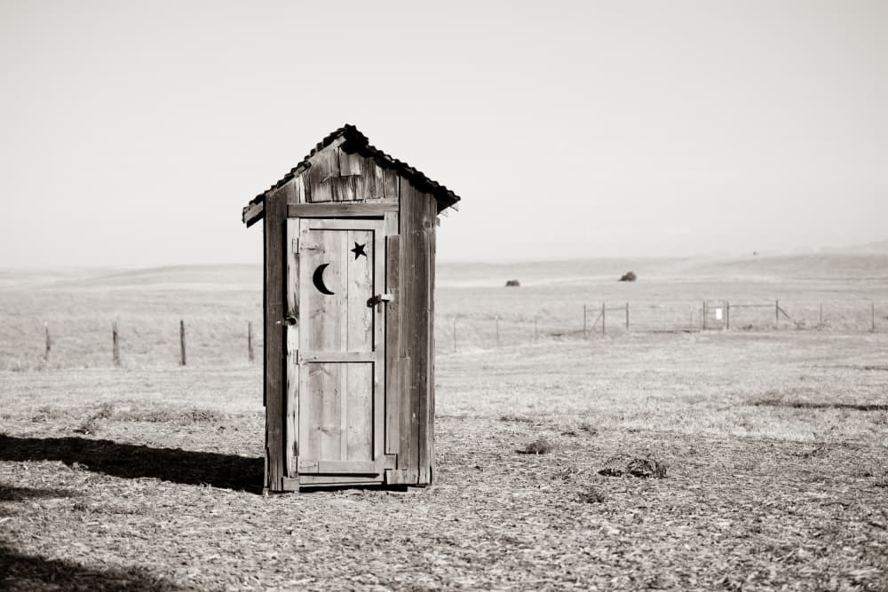 Old Country Outhouse by Crystal Lynn Collins — canvas wall art