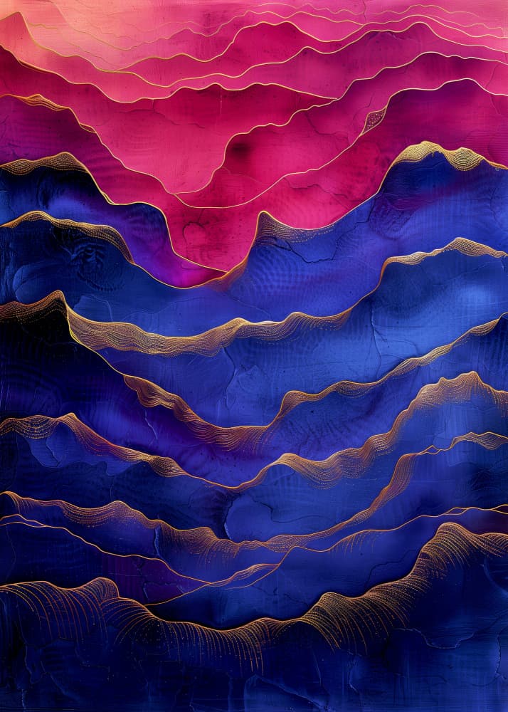 Golden Layered Mountains by Justyna Jaszke — canvas wall art