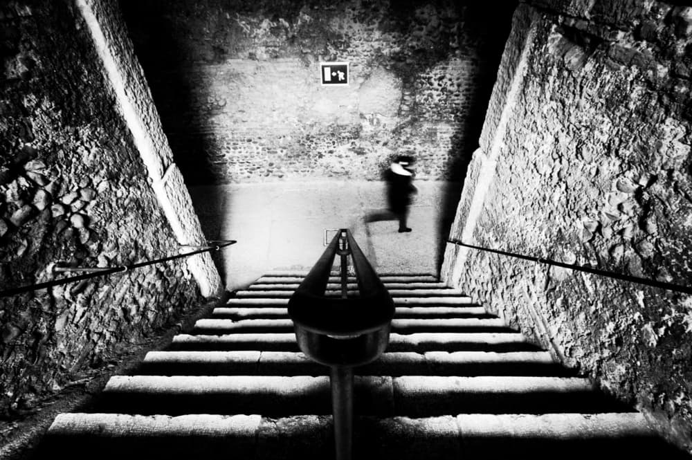 Dark Staircase Mystery by Paco Palazon — canvas wall art