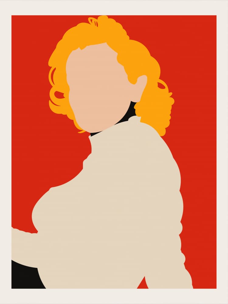 Orange Hair Portrait by Retrodrome — canvas wall art