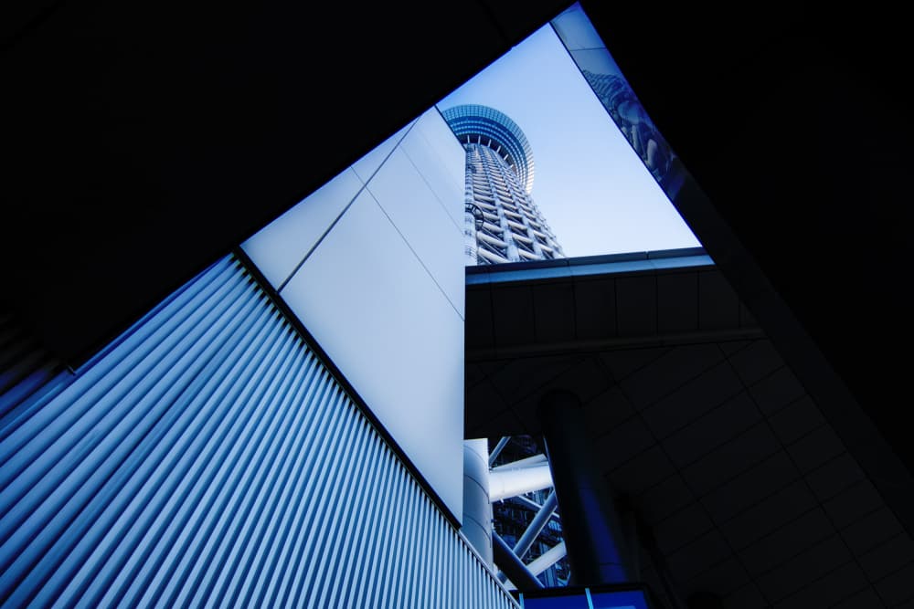 Blue Modern Tower by Tetsuji Fujino — canvas wall art