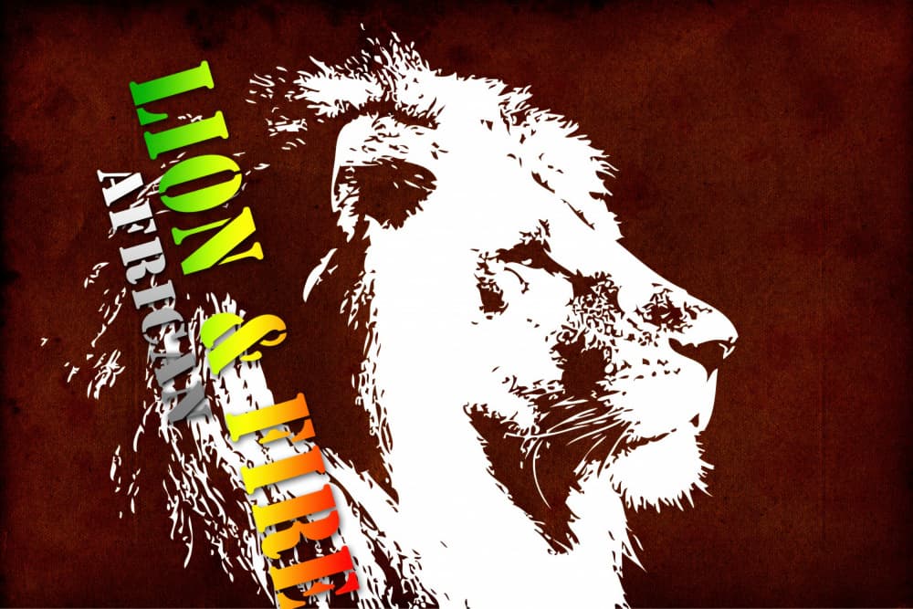 African Lion and Tribe by Rafal Kulik — canvas wall art