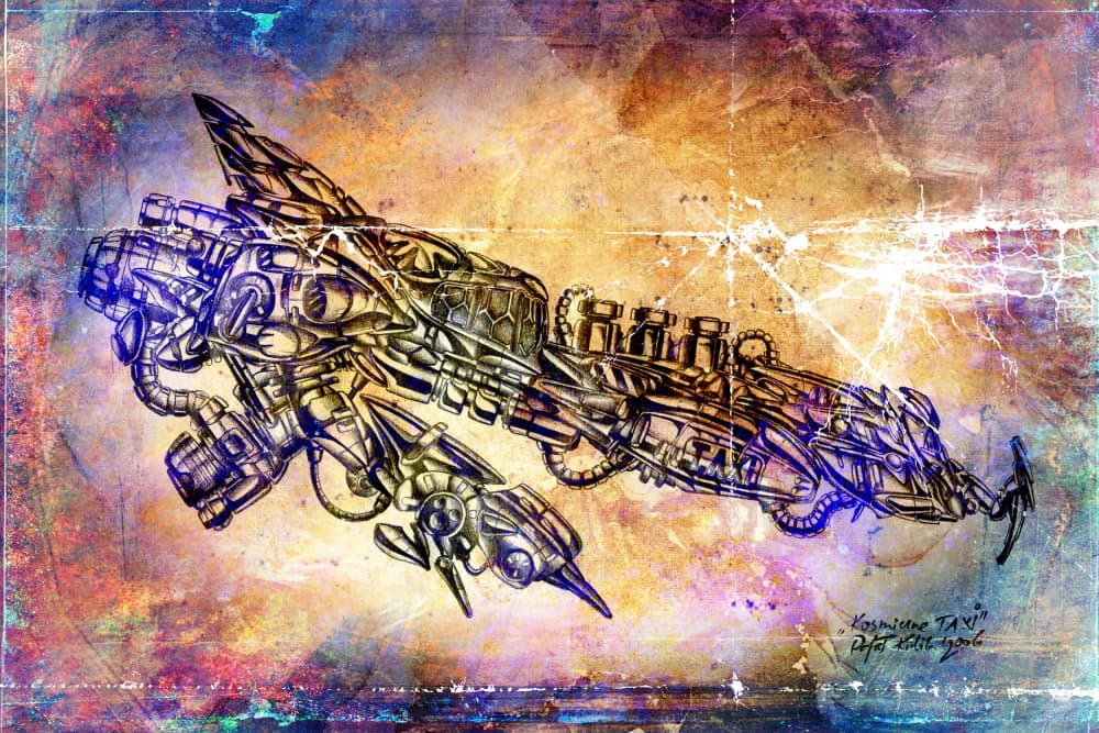 Steampunk Flying Machine by Rafal Kulik — canvas wall art