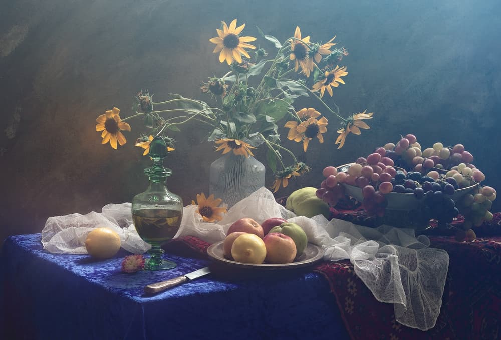 Rich Harvest Table by UstinaGreen — canvas wall art