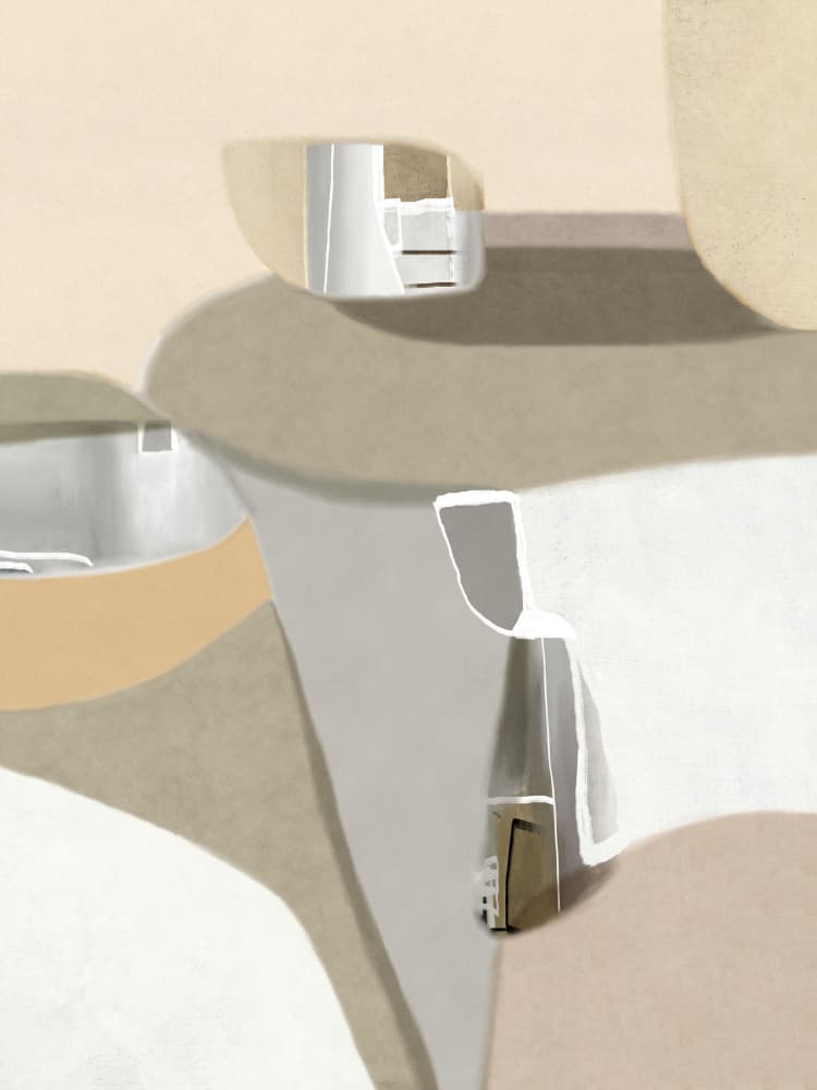 Muted Abstract Forms by Roberto Moro — canvas wall art