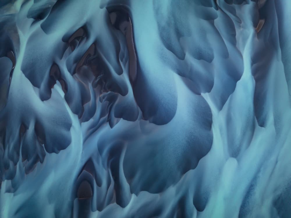 Blue Glacial Flow by Karol Nienartowicz — canvas wall art