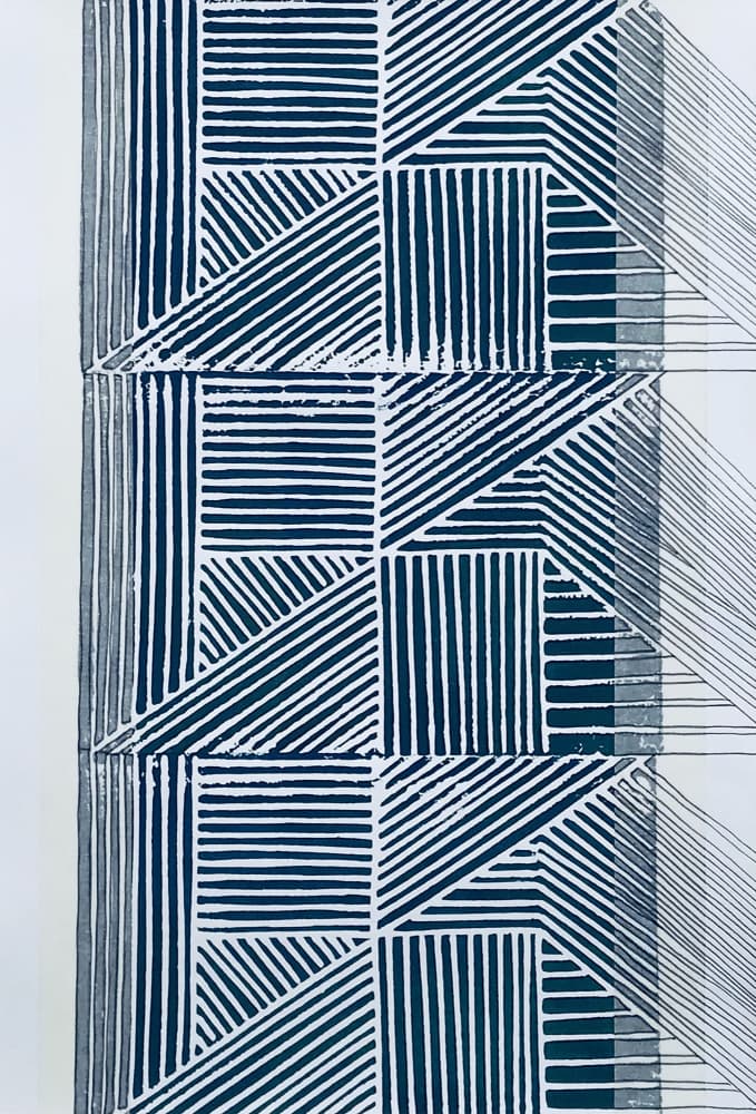 Geometric Interlocking Lines by kellymariesmith — canvas wall art