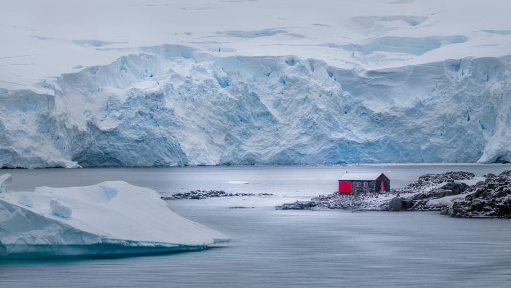 Antarctic Red Cabin by Yu Mao — canvas wall art