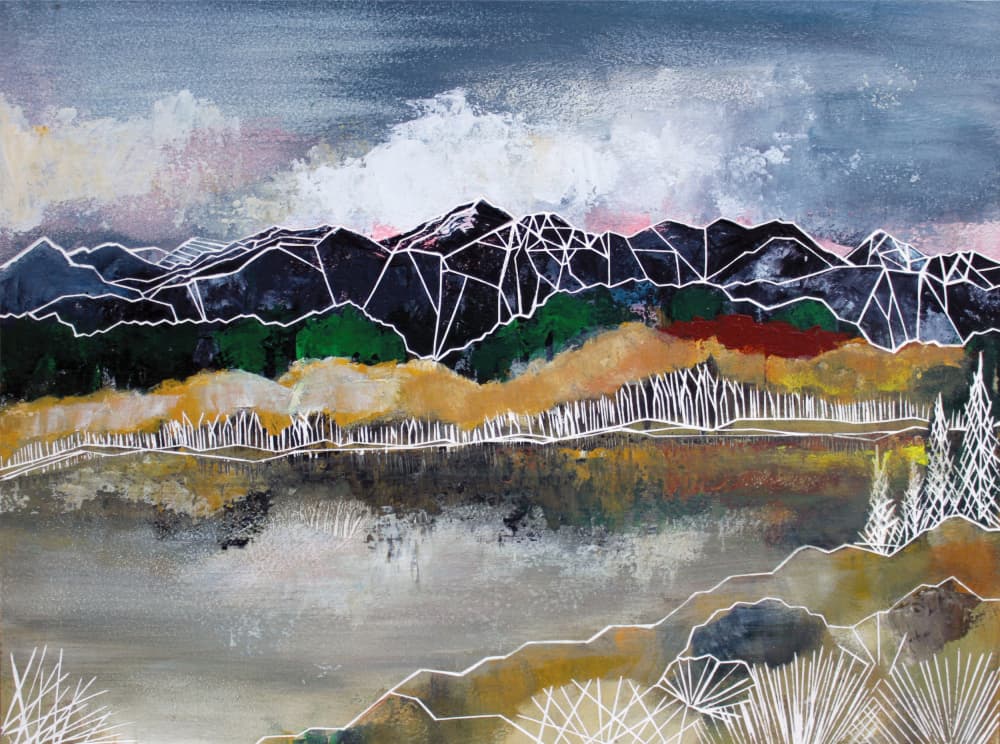Abstract Mountain Serenity by Sarah Fitzgerald — canvas wall art