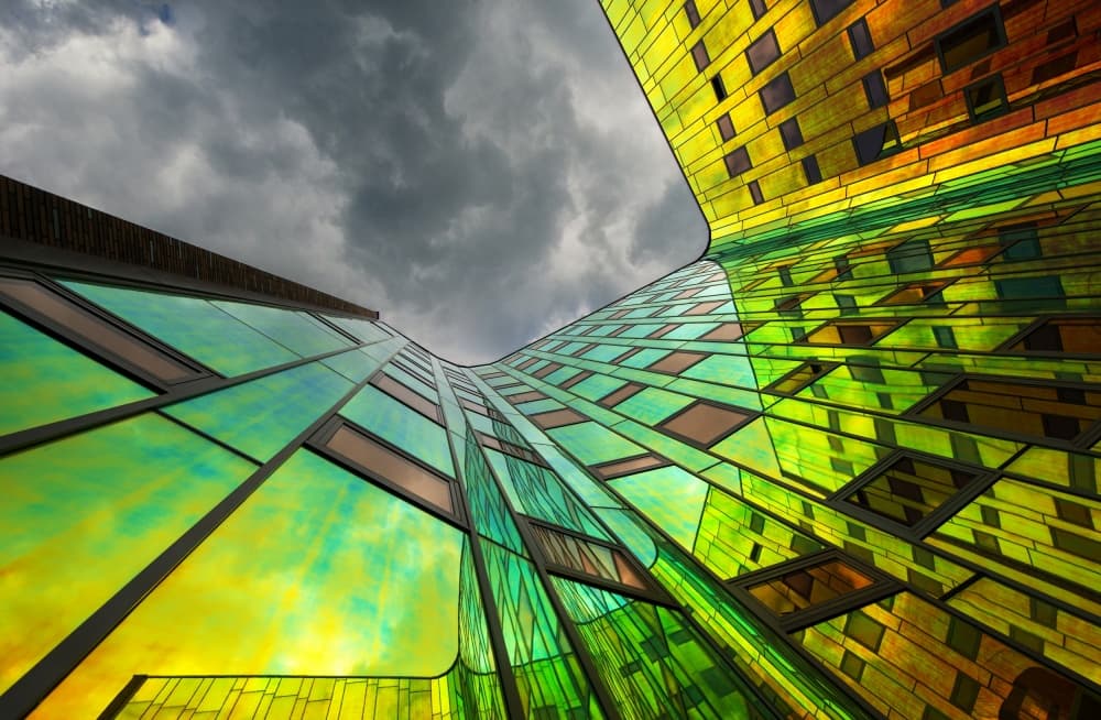 Vibrant Glass Architecture by Gerard Jonkman — canvas wall art
