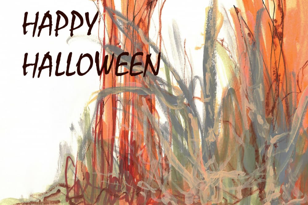 Happy Halloween Abstract by Lori Ann Folz — canvas wall art