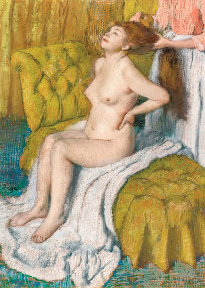 Nude Lady With Breast Showing by Edgar Degas — canvas wall art