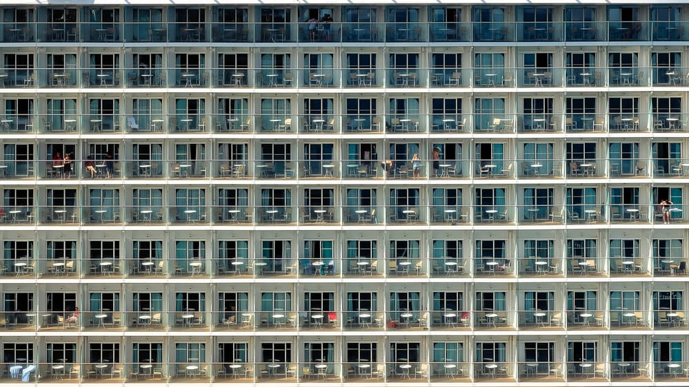 Modern Cruise Ship Balconies by Franz Baumann — canvas wall art