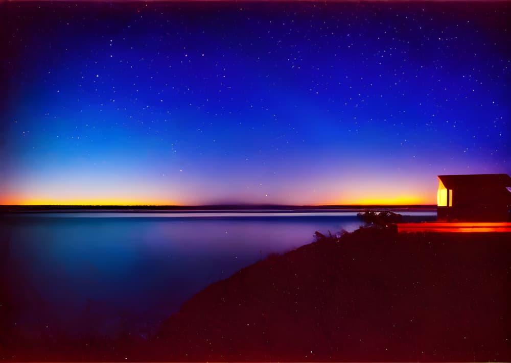 Starry Night Cabin Glow by Cicero Spin — canvas wall art
