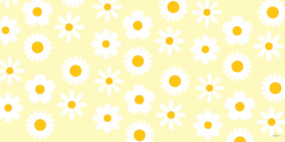 Bright Daisy Pattern by Sue Skellern — canvas wall art