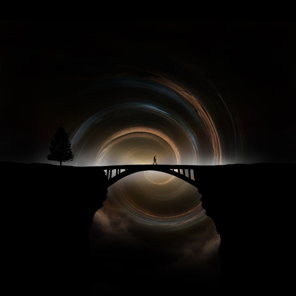 Cosmic Bridge Journey by Hadi Malijani (Malenjani) — canvas wall art