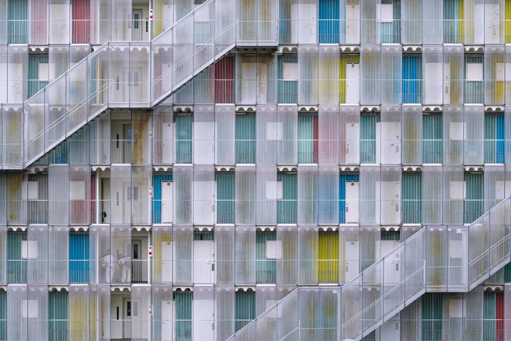 Vibrant Architectural Grid by Takeshi Mitamura — canvas wall art