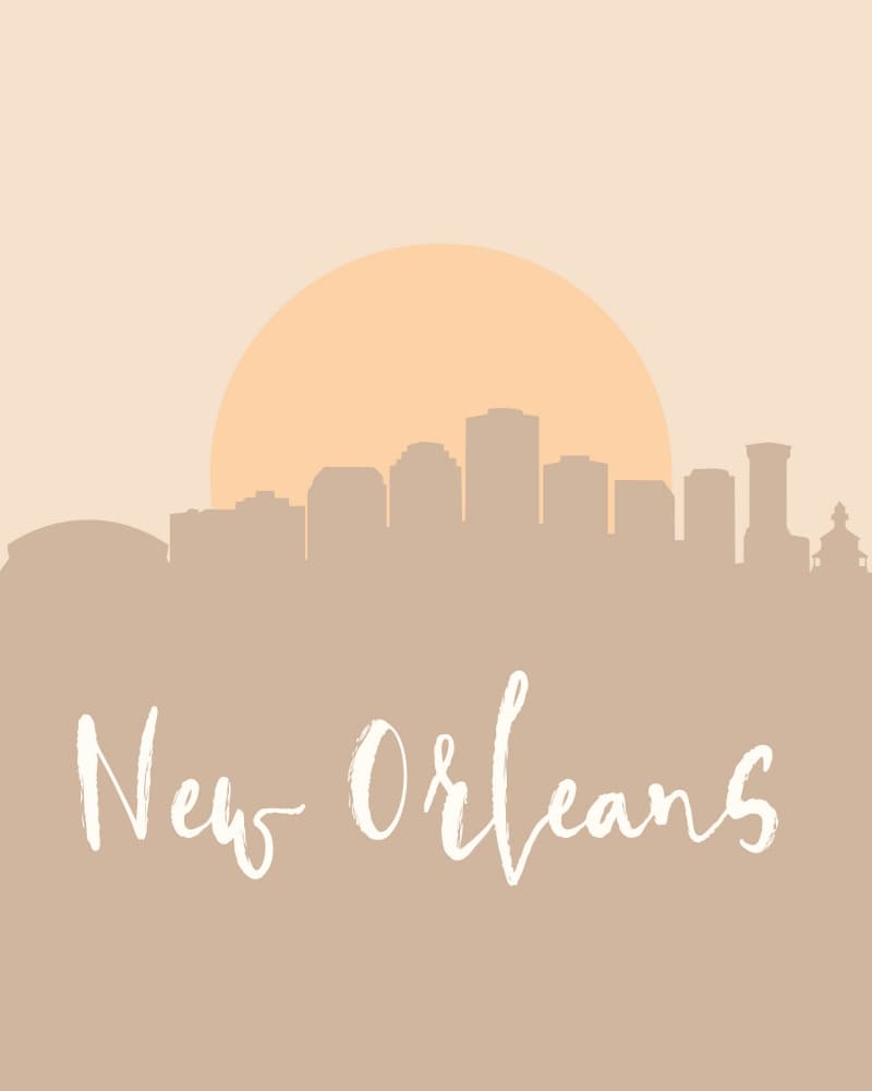 Warm New Orleans Skyline by Emiliano Deificus — canvas wall art