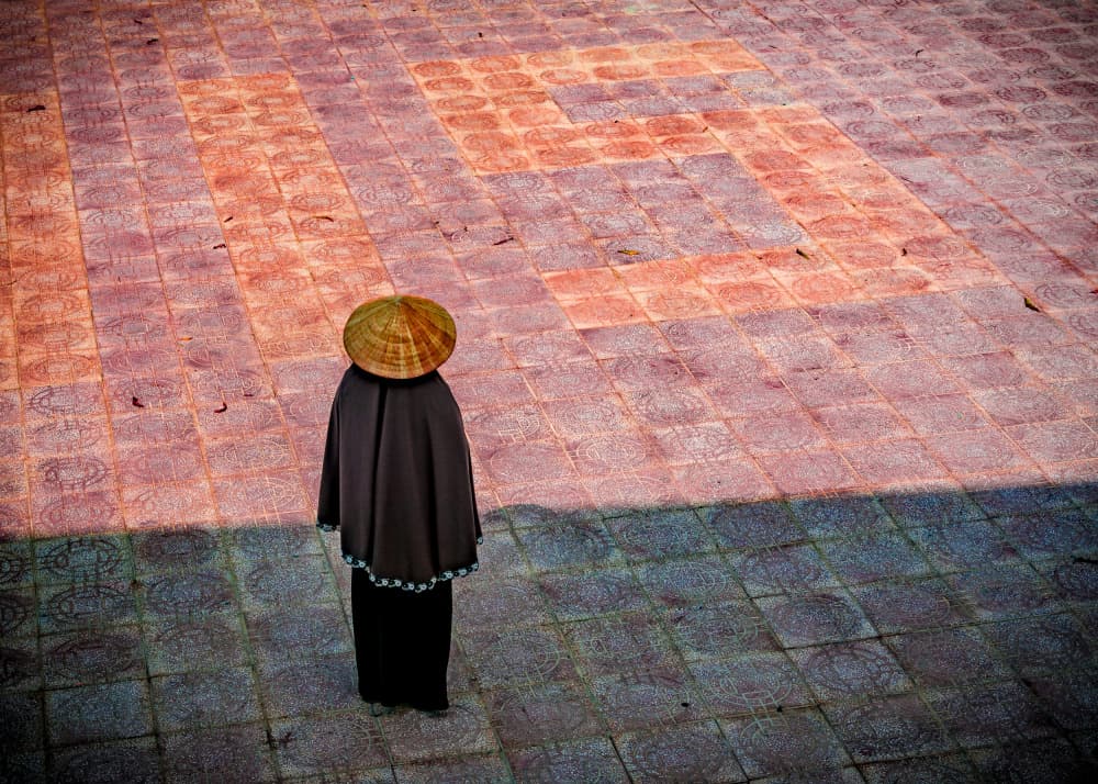 Solitary Figure Asian Path by Heike Wolters-Wrase — canvas wall art