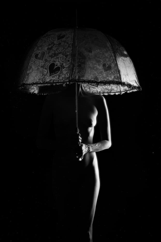 Sensual Silhouette Umbrella by Jani Hotakainen — canvas wall art