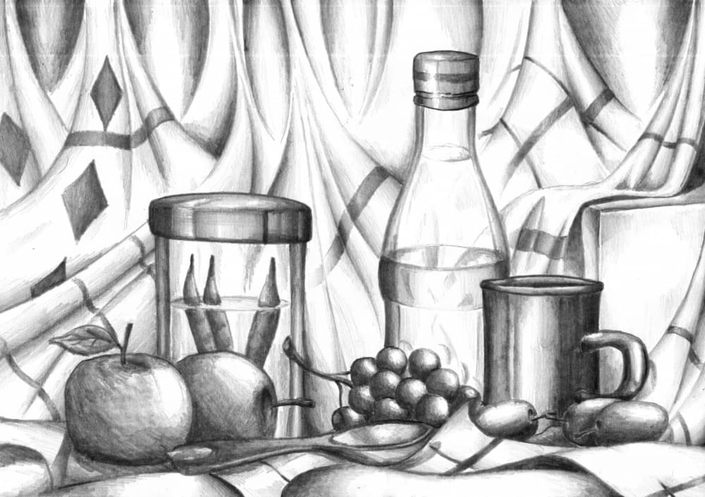 Monochrome Table Still Life by Kulik — canvas wall art