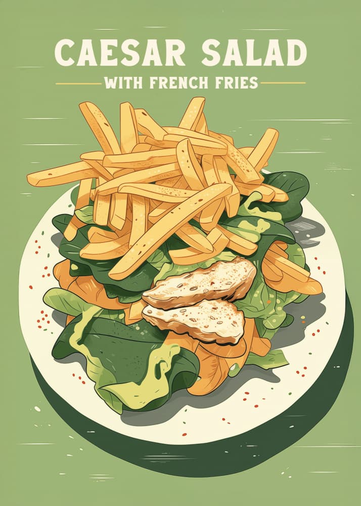 Caesar Salad with Fries by Andreas Magnusson — canvas wall art