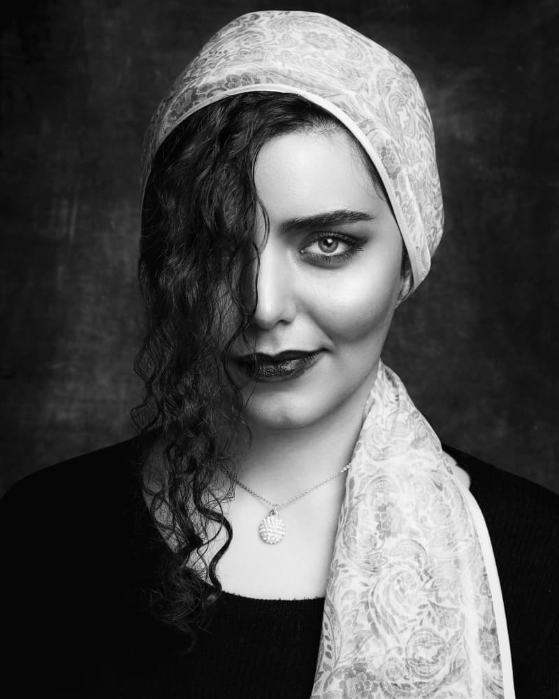 Mysterious Gaze Portrait by Amir Heydari — canvas wall art