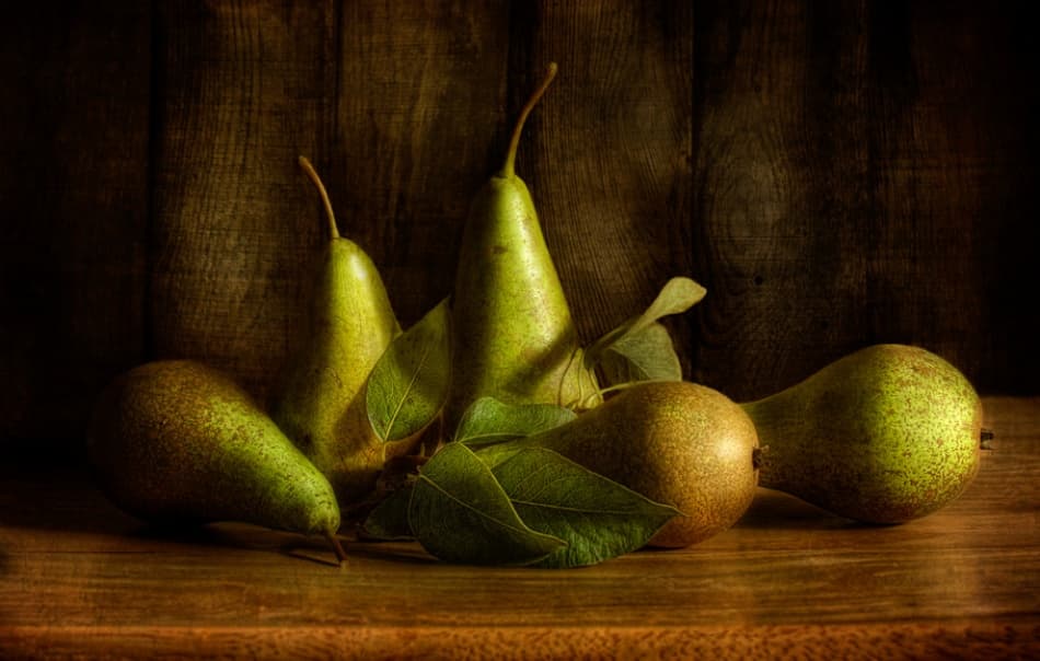 Pears by Mandy Disher — canvas wall art