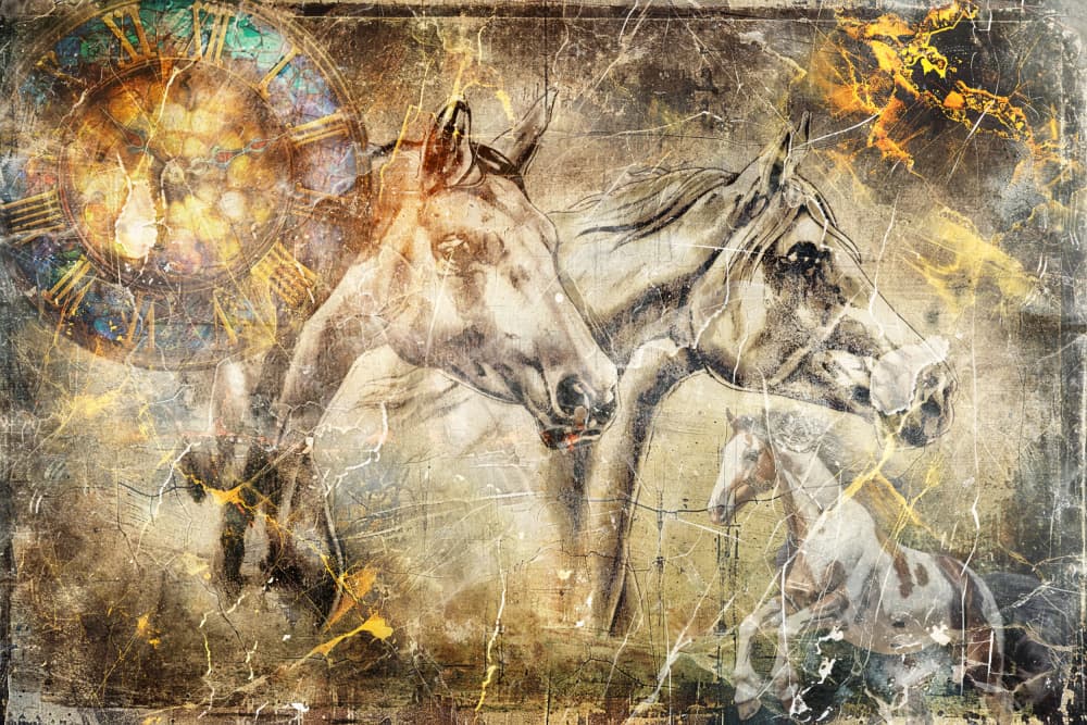 Ethereal Horses of Time by Rafal Kulik — canvas wall art