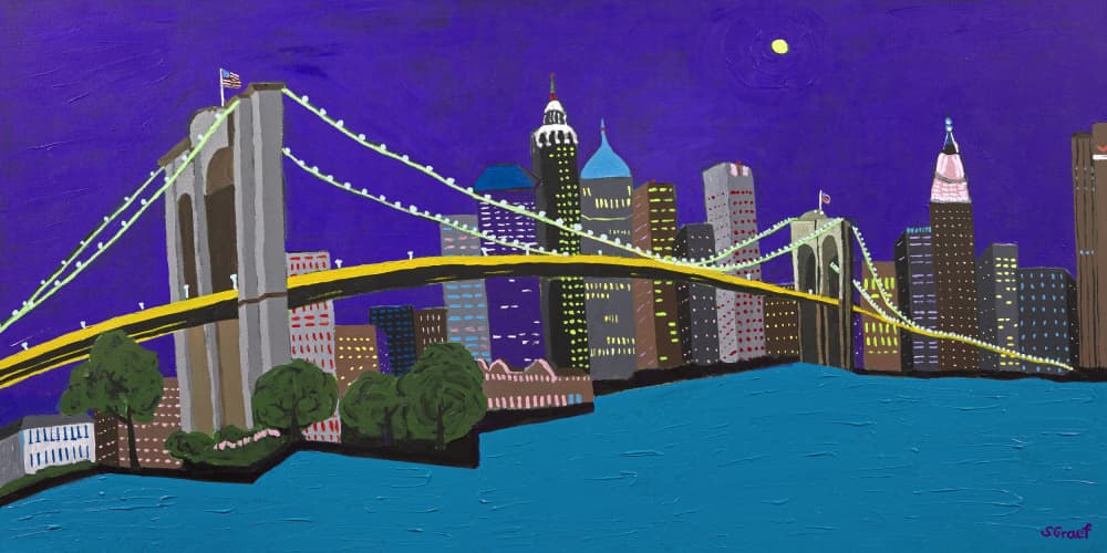 Brooklyn Bridge by Sue Graef — canvas wall art