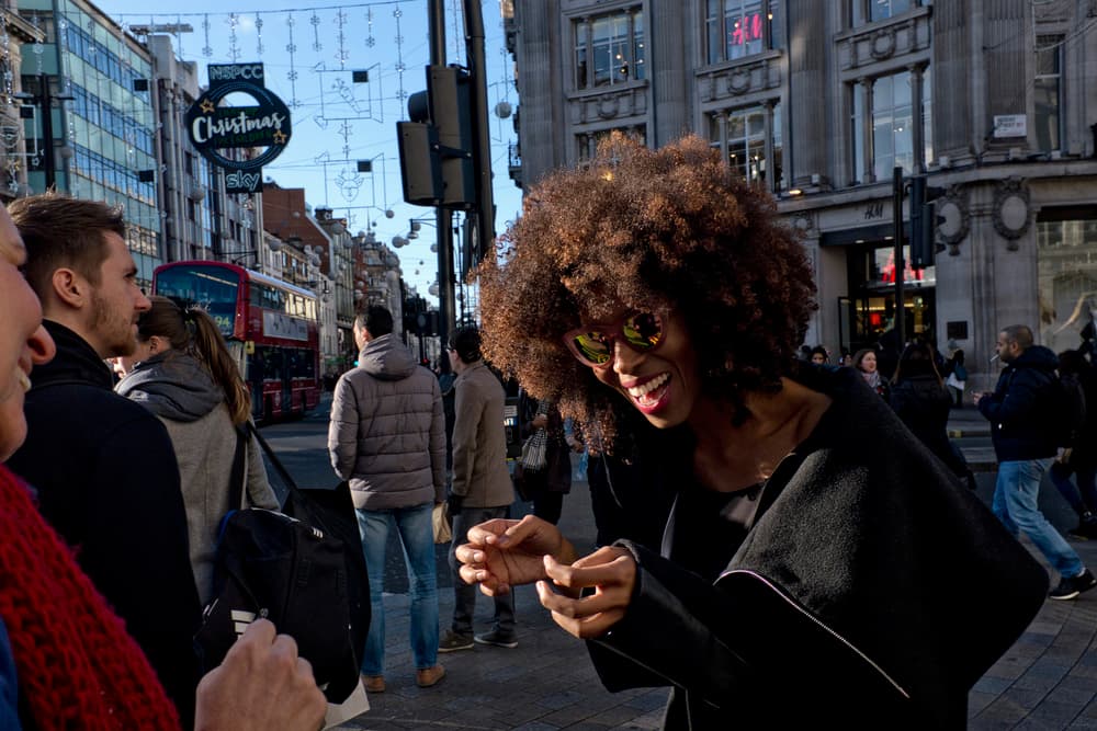 Joyful London Street by Lorenzo Grifantini — canvas wall art